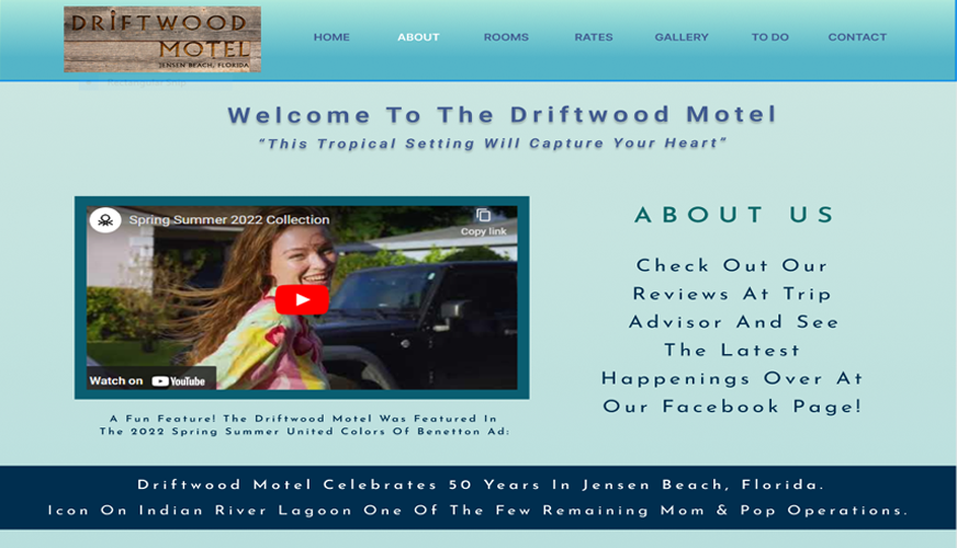 After Revamping the Ui Ux of the old Driftwood Motel site this is the new revamped version of the driftwood motel.